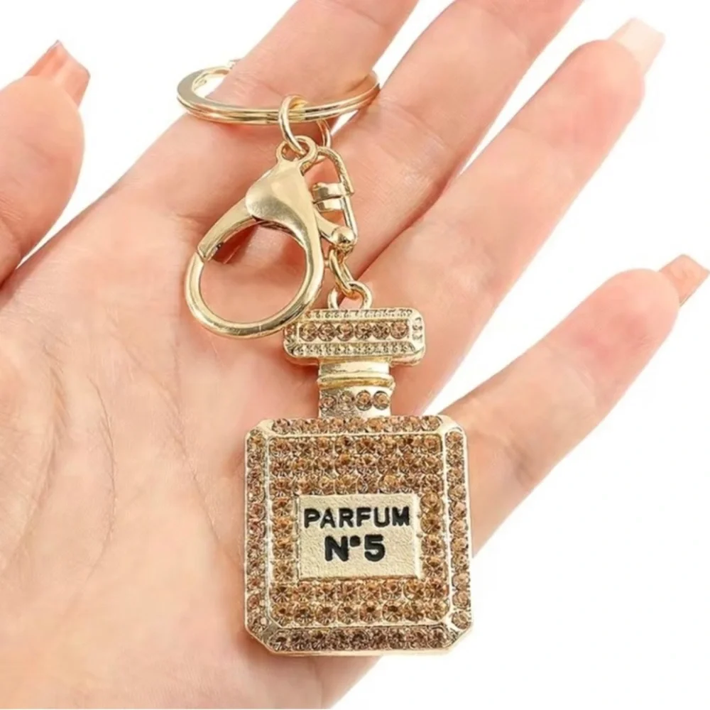 BAG CHARM Perfume Champagne Crystal Rhinestones